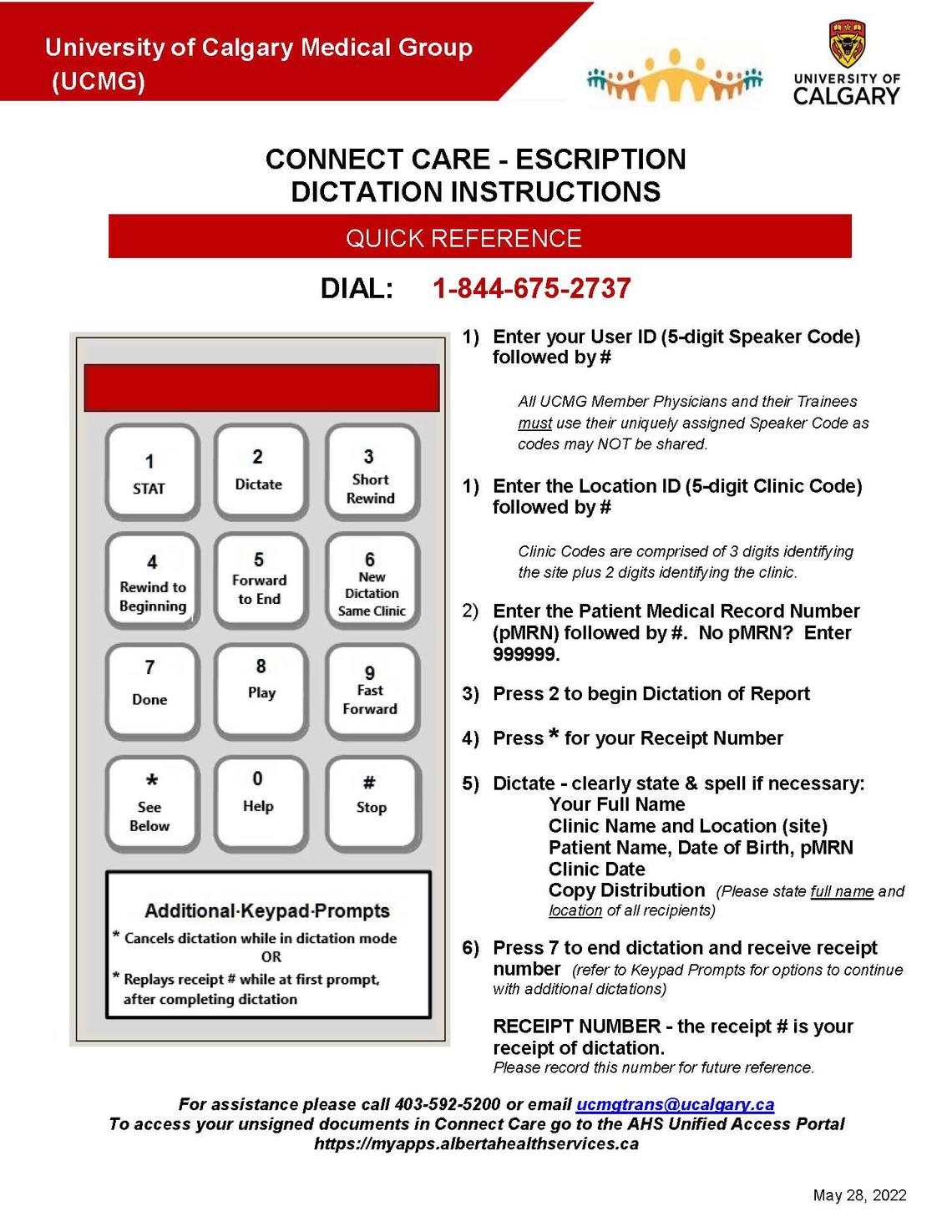 Dictation Instructions Connect Care