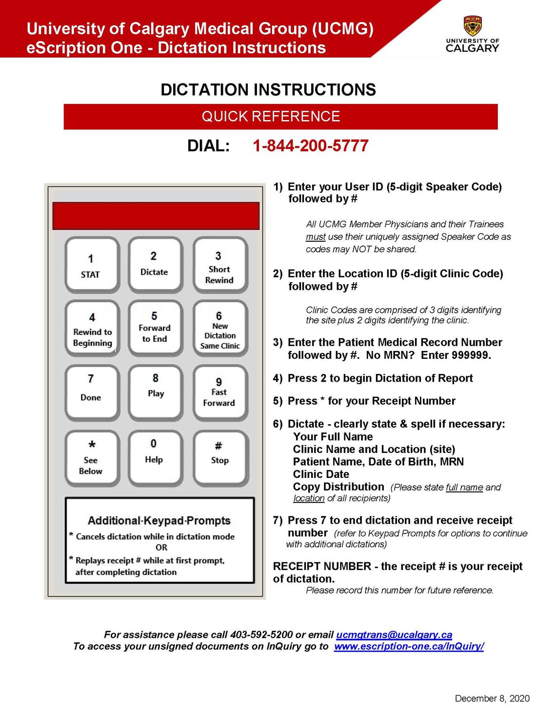 Dictation Directions