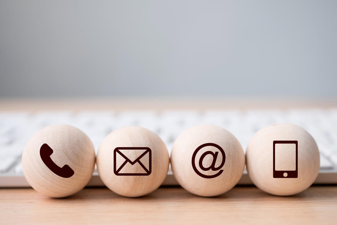 Info icons on rows of wooden balls