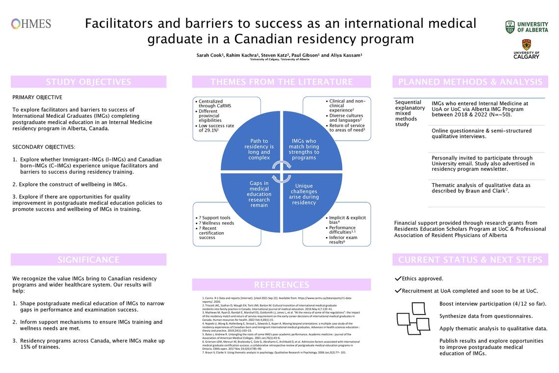 Facilitators and barriers to success as an international medical graduate in a Canadian residency program