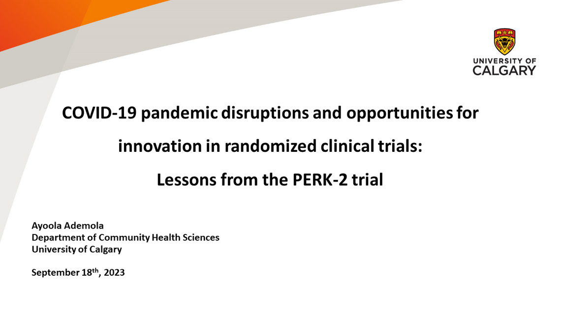 Title page of Ayoola Ademola COVID-19 pandemic disruptions and opportunities presentation