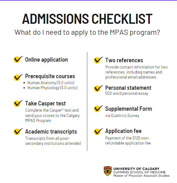 Admission Checklist