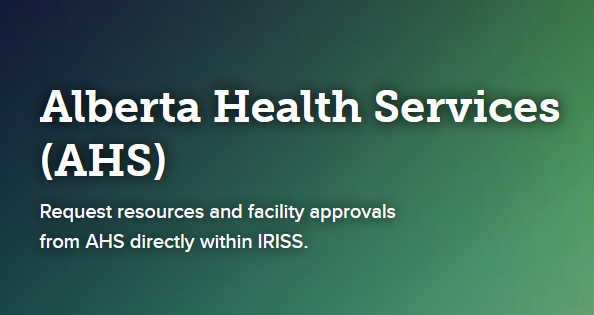 Request for AHS Resources through the AHS Module in IRISS