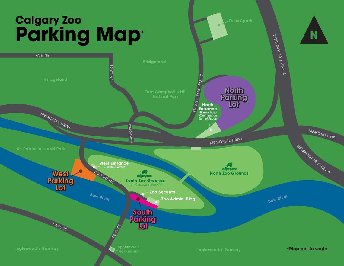 Calgary Zoo Parking Map