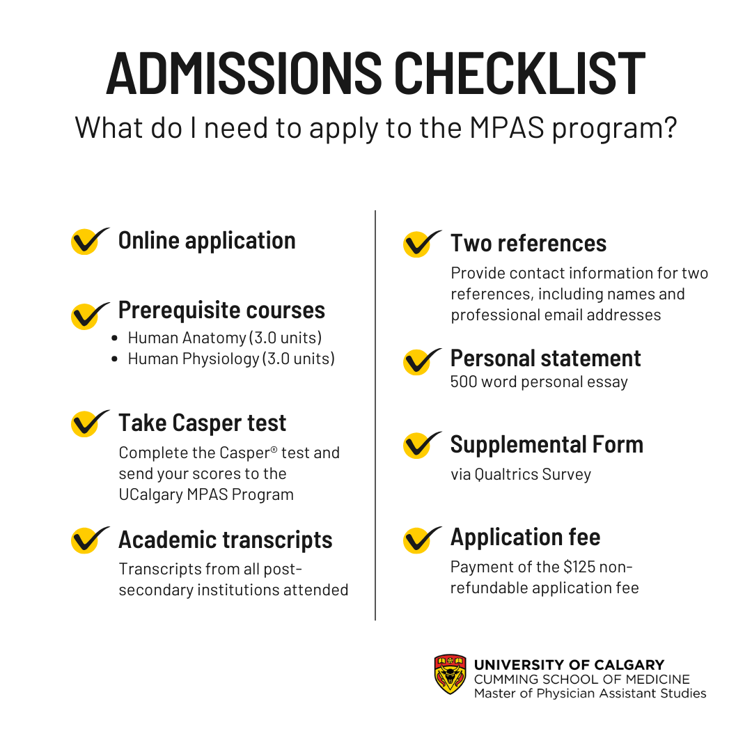 Admission Checklist