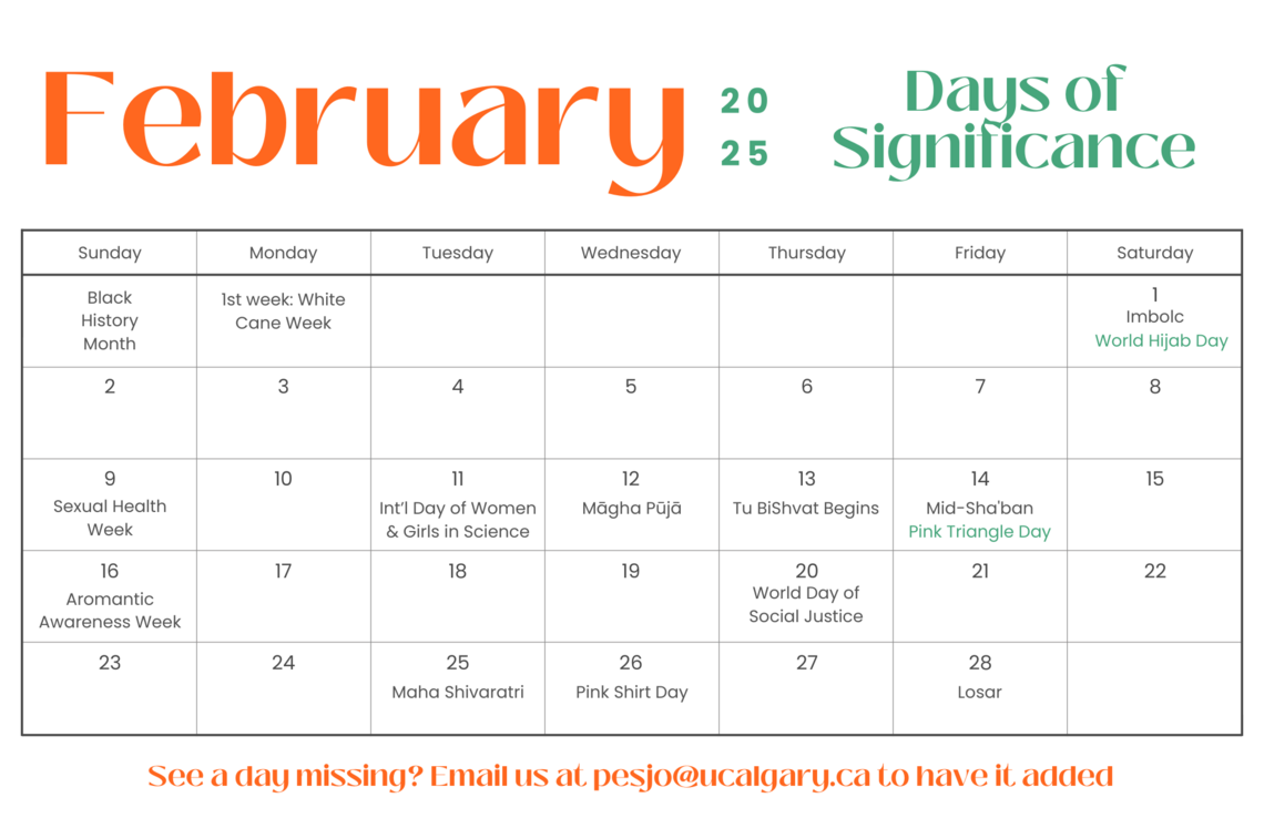 February 2025 days of significance calendar