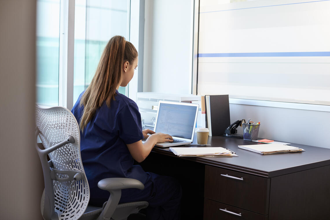 Staff member working