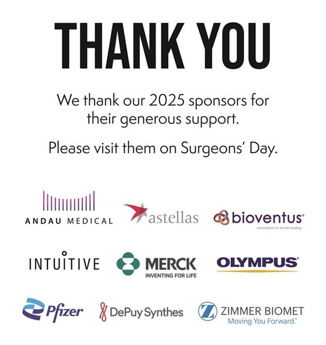 Surgeons' Day Sponsor Logos