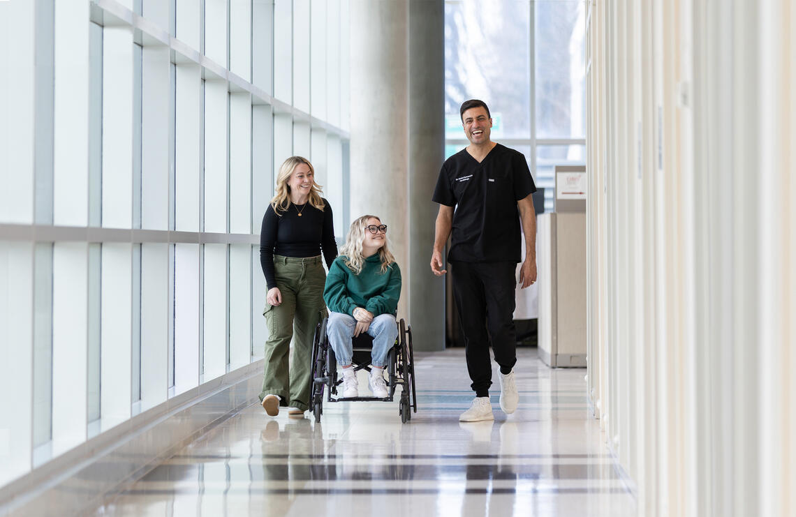 Kadence Foley, centre, pictured with mom Shanna Leavitt, left, and Dr. Omid Kiamanesh, MD.