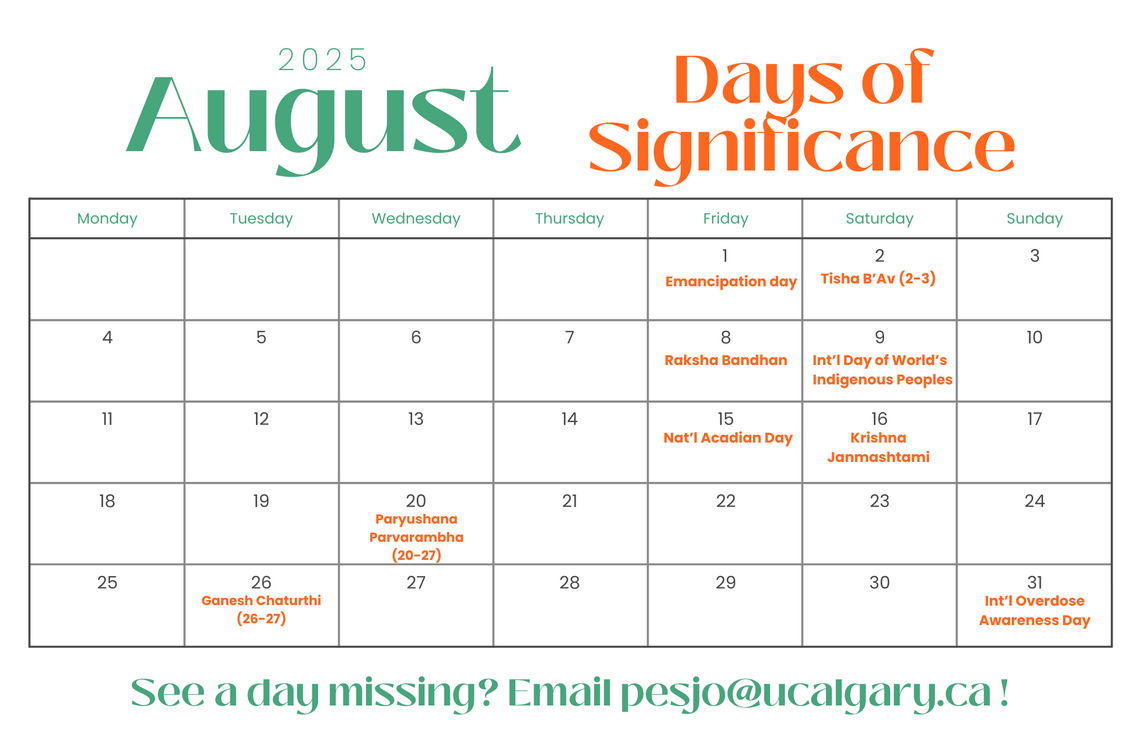 august days of significance calendar