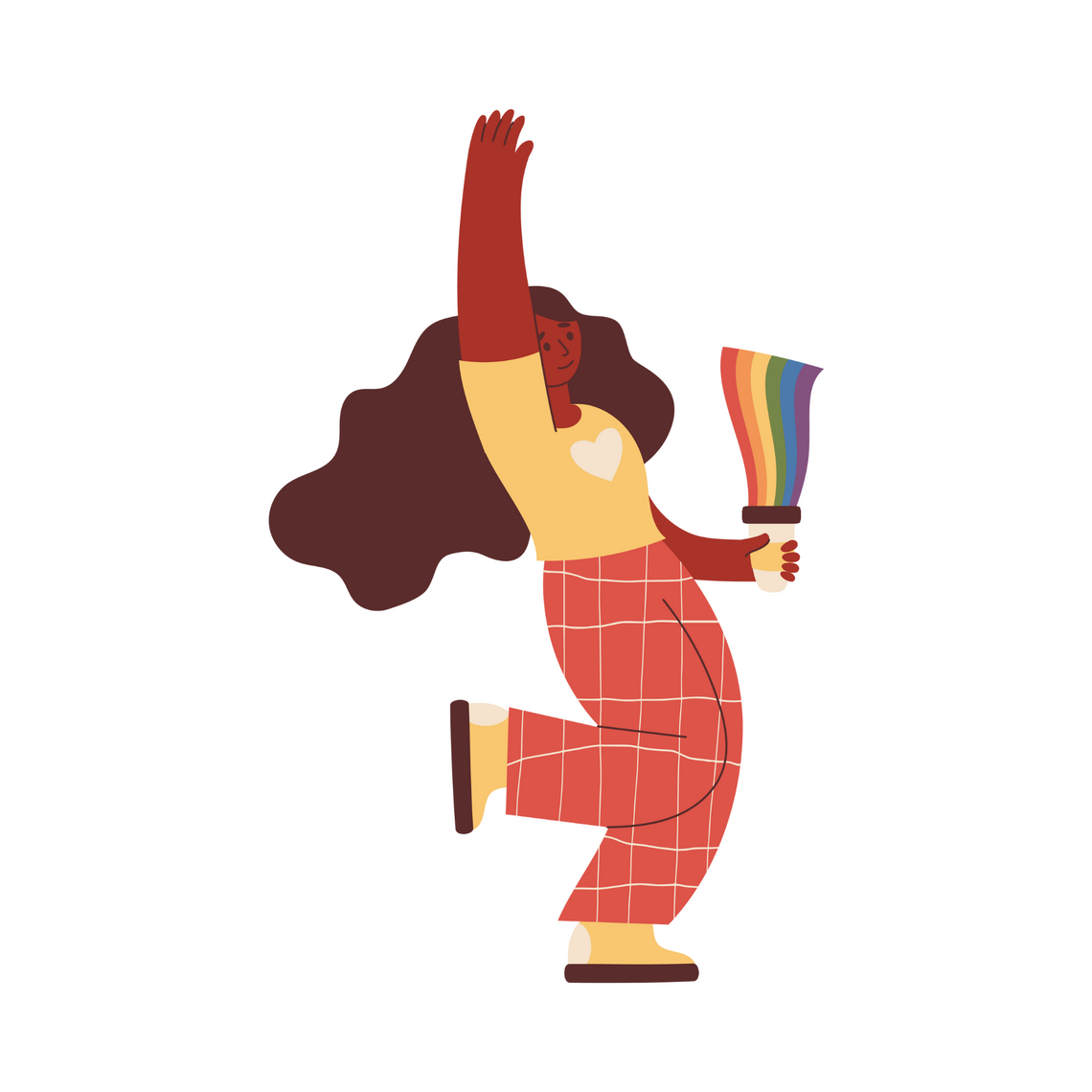 person holding pride flag