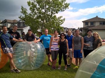 Bubble soccer IPM team fun 