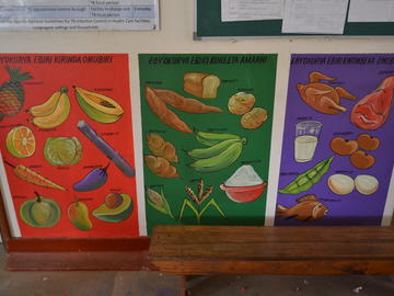 A mural about food choices