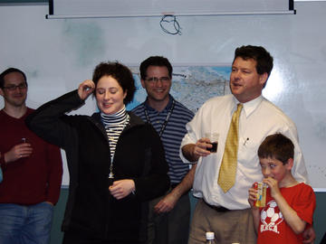 Vascular Imaging Laboratory members and friends at Ronda Ryder's going away party, April 2004.