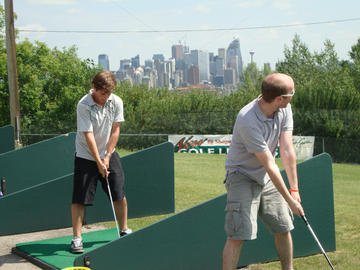 Warming up for the VIL golf outing, Calgary, Alberta, August 2010.