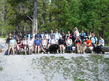 Joint Hike with the Laboratory for Environmental Catalytic Agents at Grassi Lakes, Canmore, Alberta, June 2009.