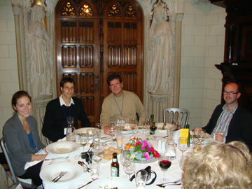 Mari Boesen, Rob Sevick, Jerome Yerly and Ethan MacDonald enjoying dinner at the SMRA meeting, Utrecht, The Netherlands, October 2012.