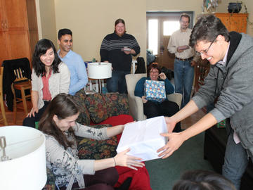 A round of "Nasty Santa", a tradition at the VIL Holiday Party, December 2013.