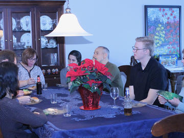 Enjoying lunch at the VIL holiday party, December 2016.