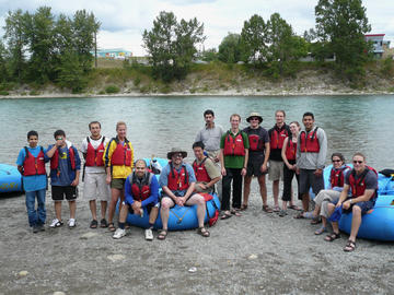 Rafting on the Bow River with the VIL, August 2008.