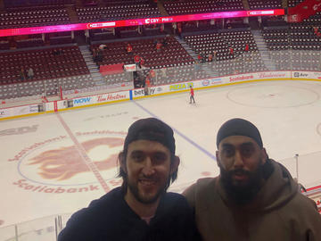 Kauê Duarte and Abhi Sidhu enjoying a Flames victory. Go Flames Go!