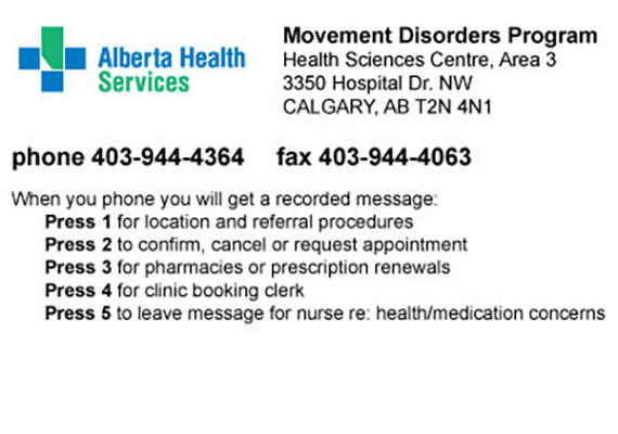 Movement Disorders Contacts