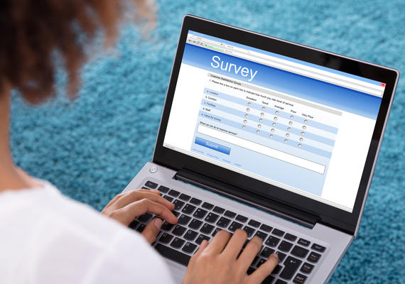 Person completing survey online