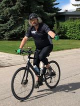 Richard Frayne on a bike