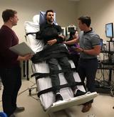 spinal-cord injured patient on tilt-table