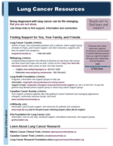 Lung cancer resource sheet image