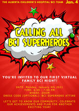 Poster advertising the BCI family night