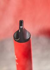 Plastic, red disposable e-cigarette
