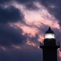 Lighthouse at late dusk