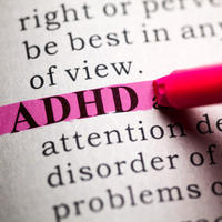 Marker pen highlighting the word ADHD...