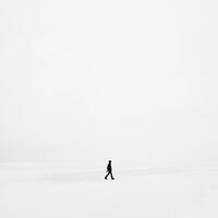 Man walking on a white background