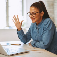 Woman looking at screen