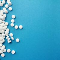 Pills on a blue background
