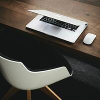 Desk, computer, keyboard