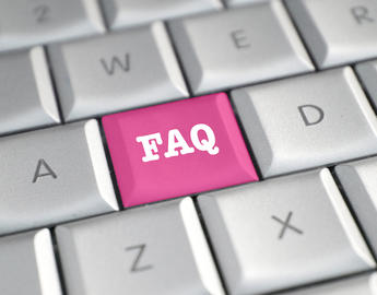 key board with the word FAQ written on it