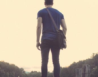 Man looking into distance